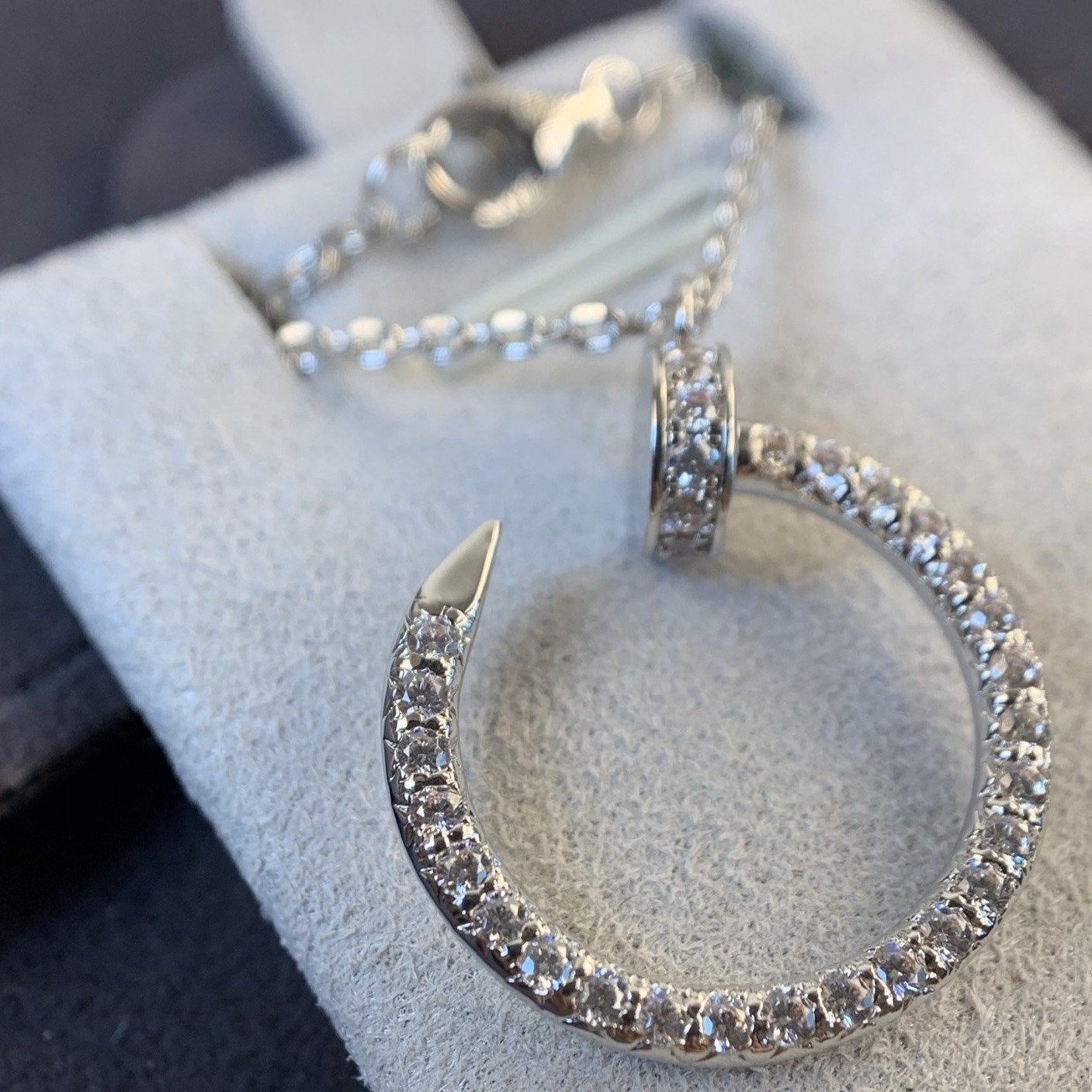 [Rosla]JUSTE NECKLACE SILVER DIAMONDS