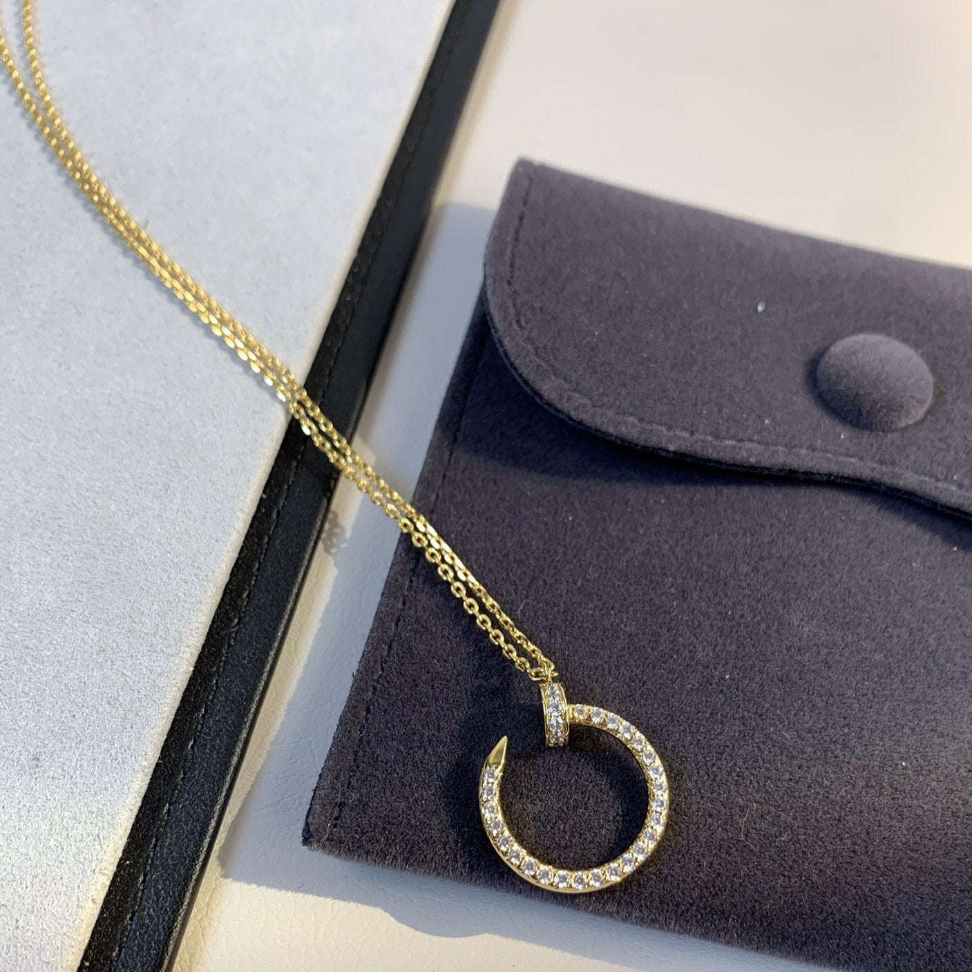 [Rosla]JUSTE NECKLACE GOLD DIAMONDS
