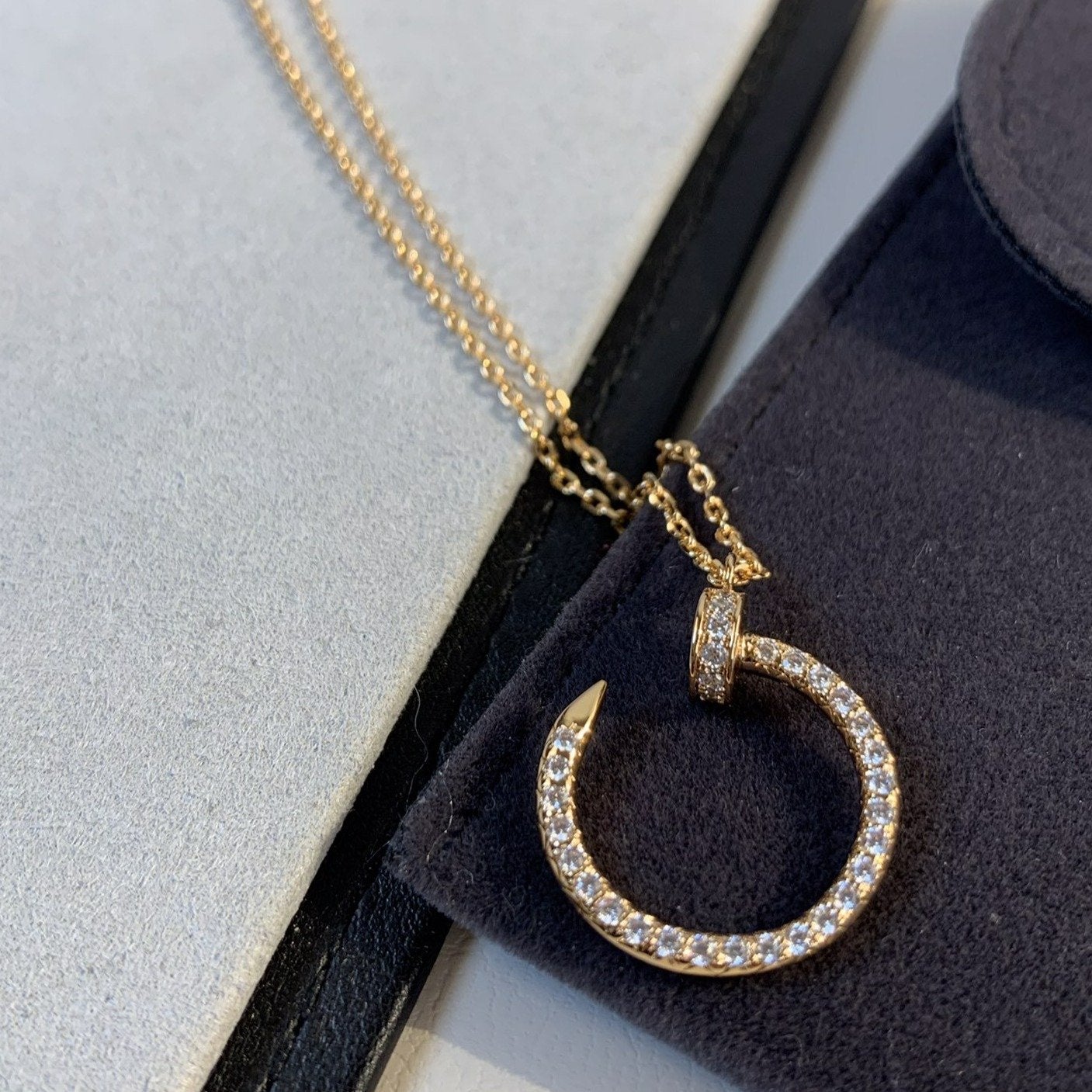 [Rosla]JUSTE NECKLACE PINK GOLD DIAMONDS