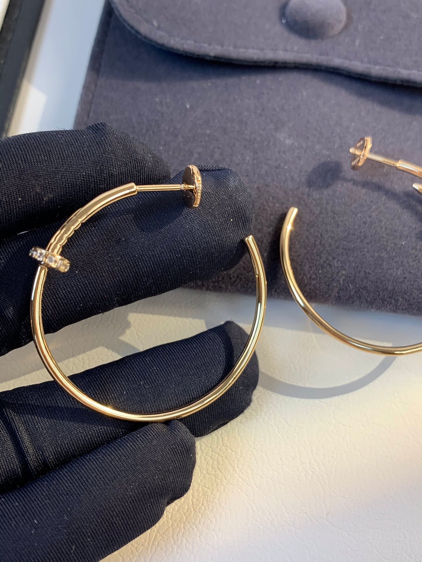 [Rosla]JUSTE EARRINGS GOLD DIAMONDS 1.8MM