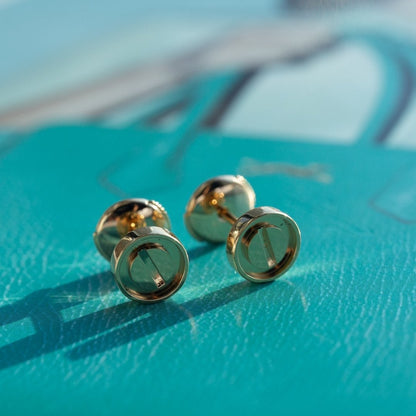 [Rosla]LOVE EARRINGS PINK GOLD 10MM