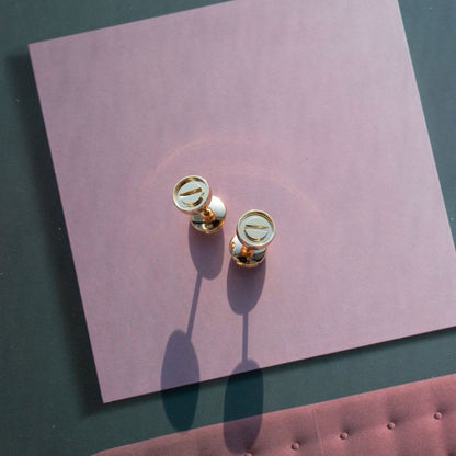 [Rosla]LOVE EARRINGS PINK GOLD 10MM