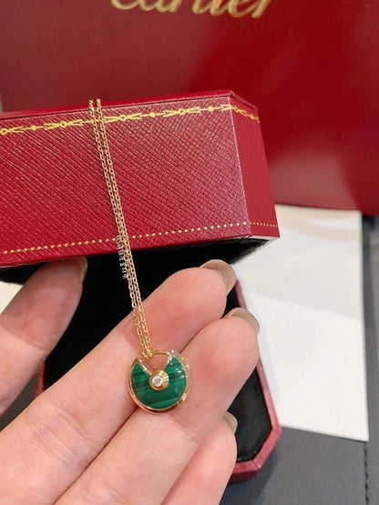 [Rosla]AMULETTE ROSE GOLD MALACHITE NECKLACE