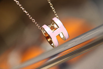 [Rosla]POP H PEDANT PINK GOLD