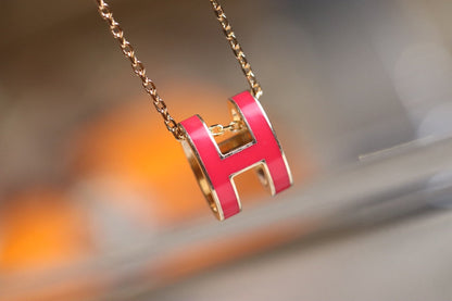 [Rosla]POP H PEDANT PINK GOLD