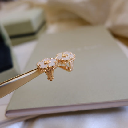[Rosla]LUCKY PINK GOLD WHITE MOP EARRINGS