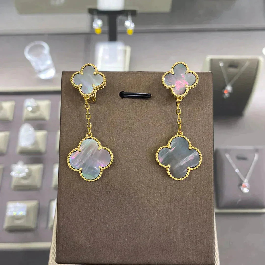 [Rosla]CLOVER 2 MOTIFS  EARRINGS (MULTIPLE CHOICESC