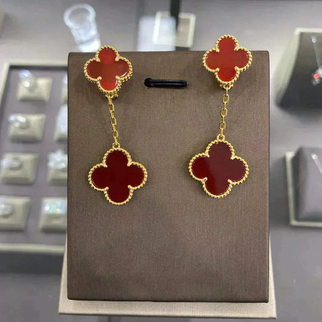 [Rosla]CLOVER 2 MOTIFS  EARRINGS (MULTIPLE CHOICESC