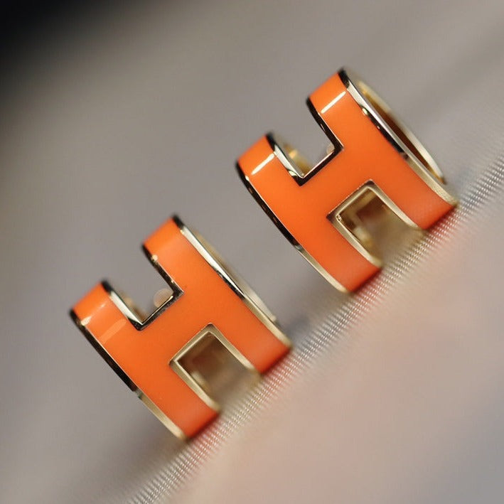 [Rosla]MINI POP H EARRINGS ORANGE
