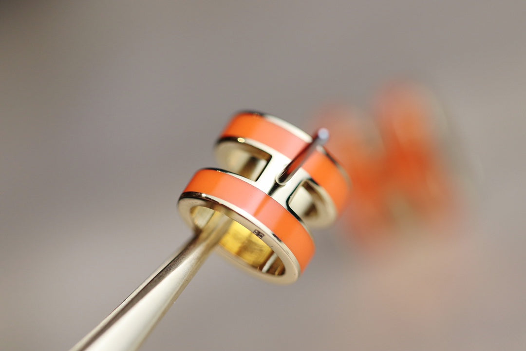 [Rosla]MINI POP H EARRINGS ORANGE