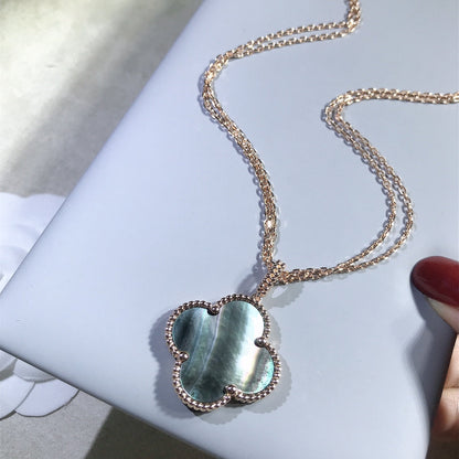 [Rosla]CLOVER 25MM GOLD DARK MOP BIG CLOVER NECKLACE