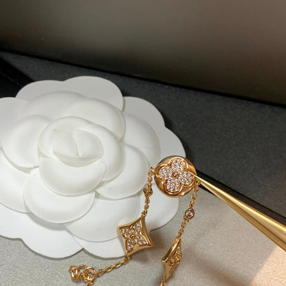 [Rosla]STAR AND SUN 4 MOTIFS GOLD DIAMONDS BRACELET