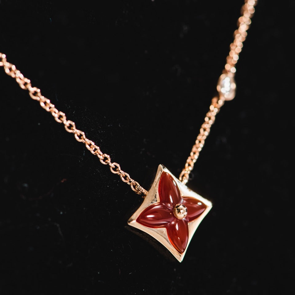 [Rosla]STAR NECKLACE PINK GOLD 1 DIAMOND