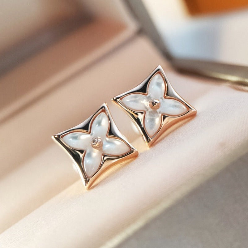 [Rosla]STAR MOP PINK GOLD EARRINGS