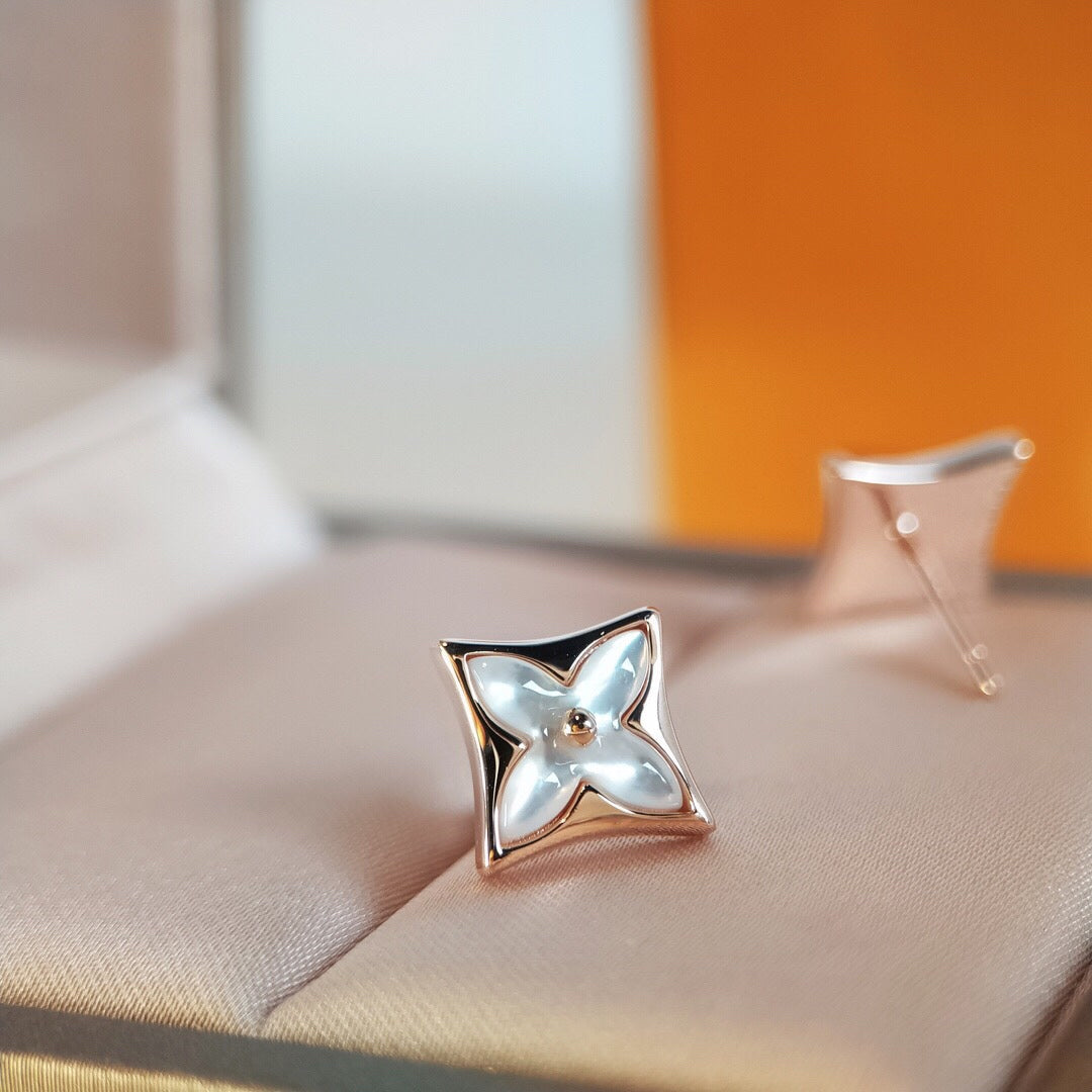 [Rosla]STAR MOP PINK GOLD EARRINGS