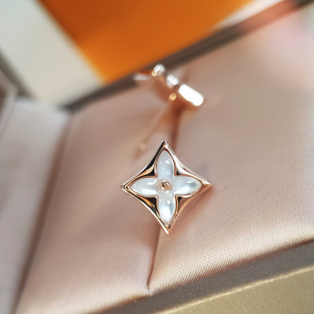 [Rosla]STAR MOP PINK GOLD EARRINGS