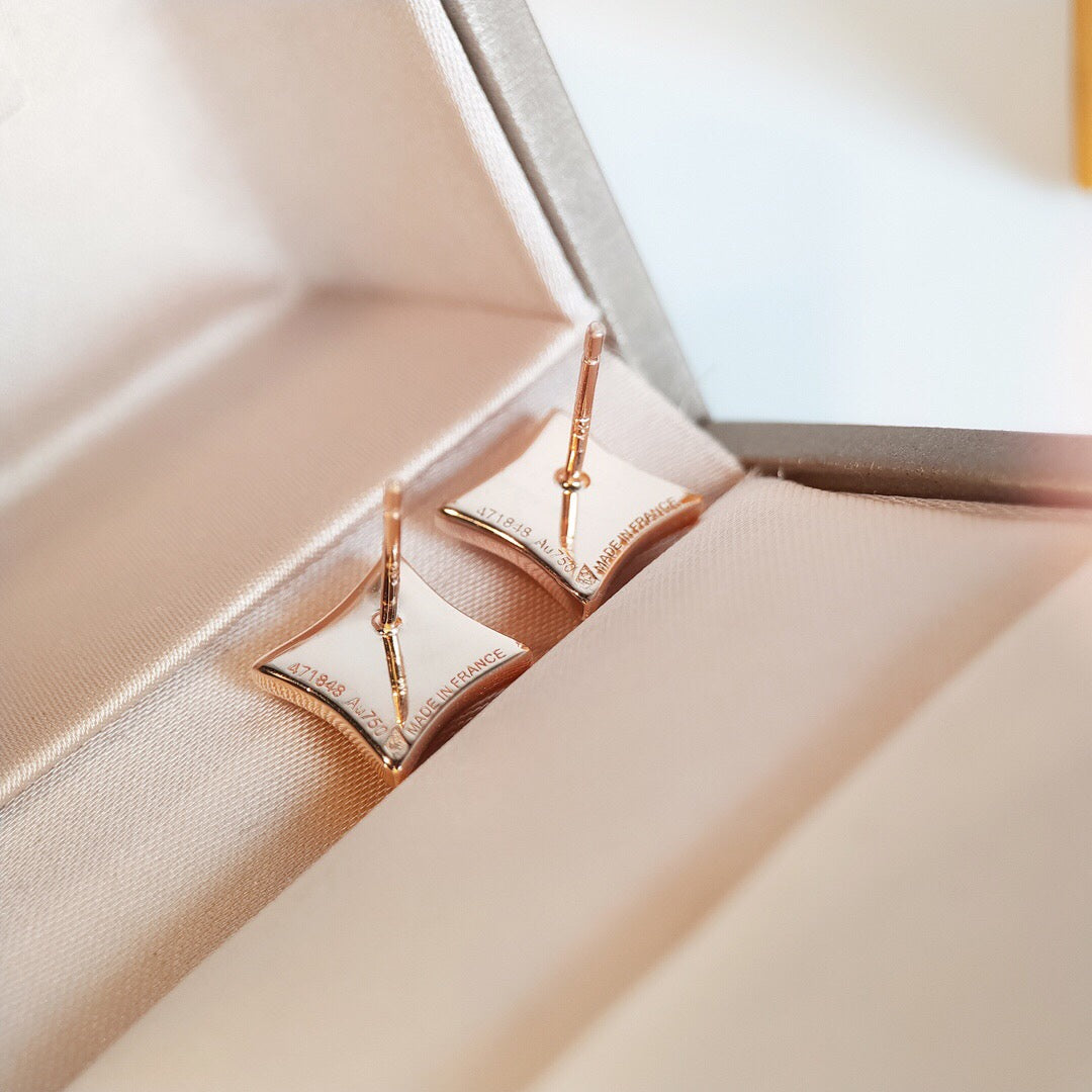 [Rosla]STAR MOP PINK GOLD EARRINGS