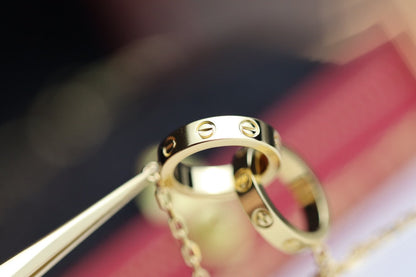 [Rosla]LOVE NECKLACE DOUBLE RING GOLD