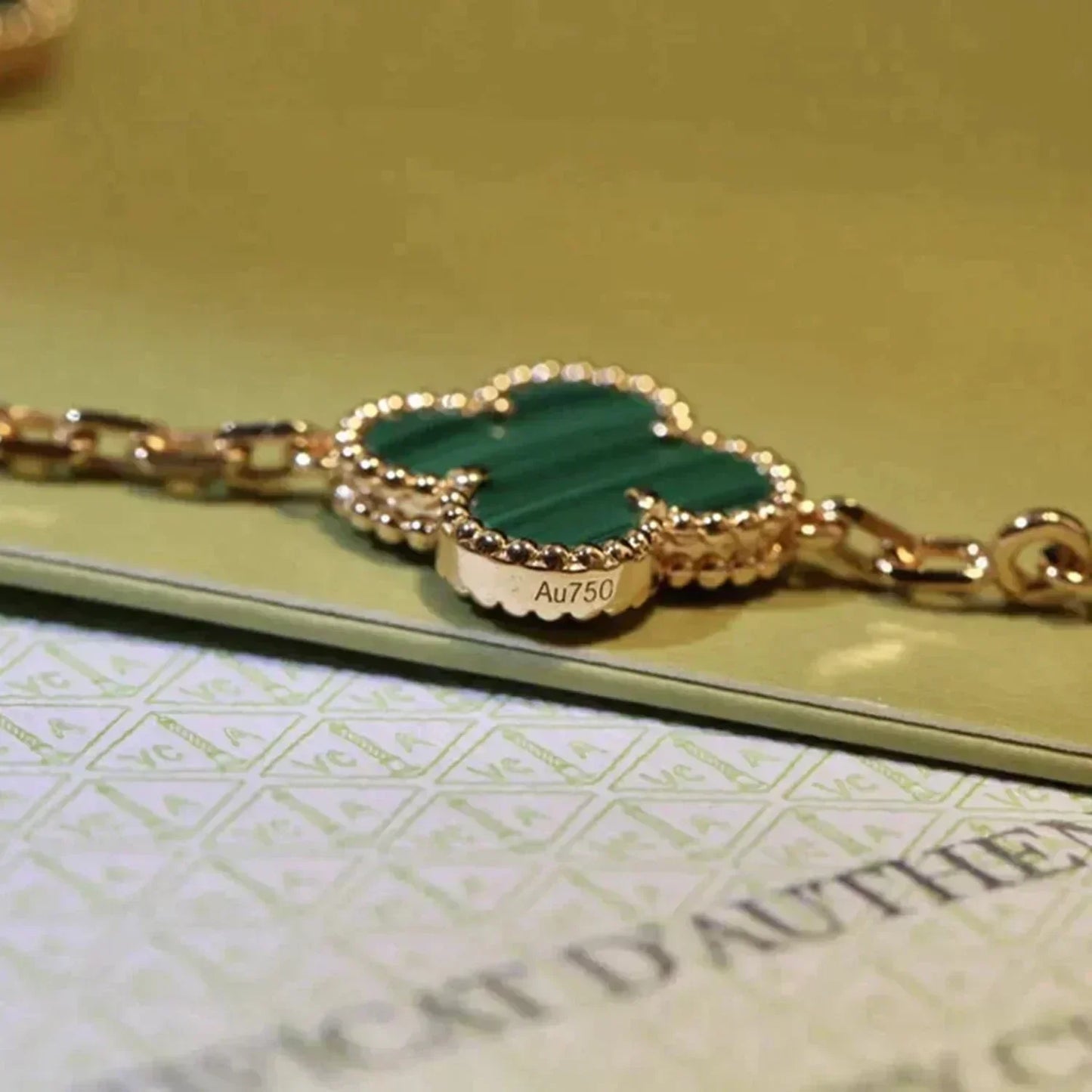 [Rosla] CLOVER 5 MOTIF MALACHITE BRACELET COLLECTION