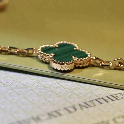 [Rosla] CLOVER 5 MOTIF MALACHITE BRACELET COLLECTION