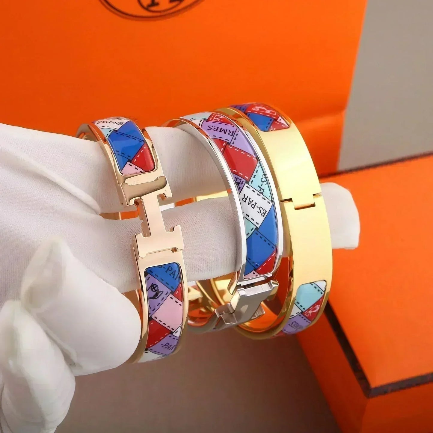 [Rosla]H BRACELET DOTTED BORDER 12MM