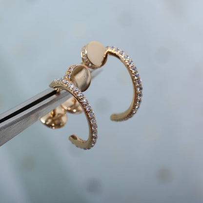 [Rosla]JUSTE EARRINGS 12.75MM PINK GOLD DIAMOND