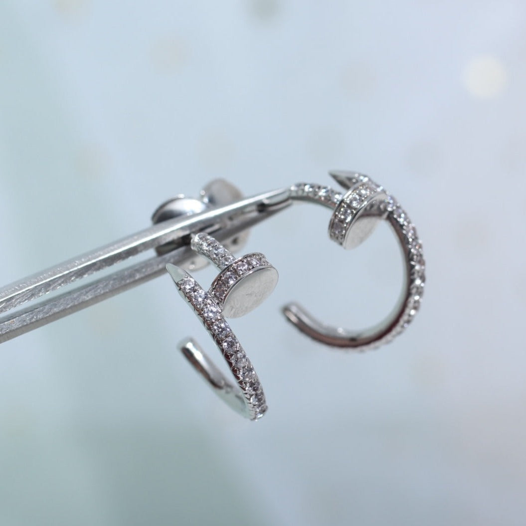[Rosla]JUSTE EARRINGS 12.75MM SILVER DIAMOND
