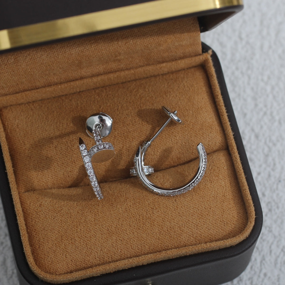 [Rosla]JUSTE EARRINGS 12.75MM SILVER DIAMOND