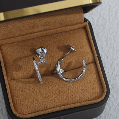 [Rosla]JUSTE EARRINGS 12.75MM SILVER DIAMOND