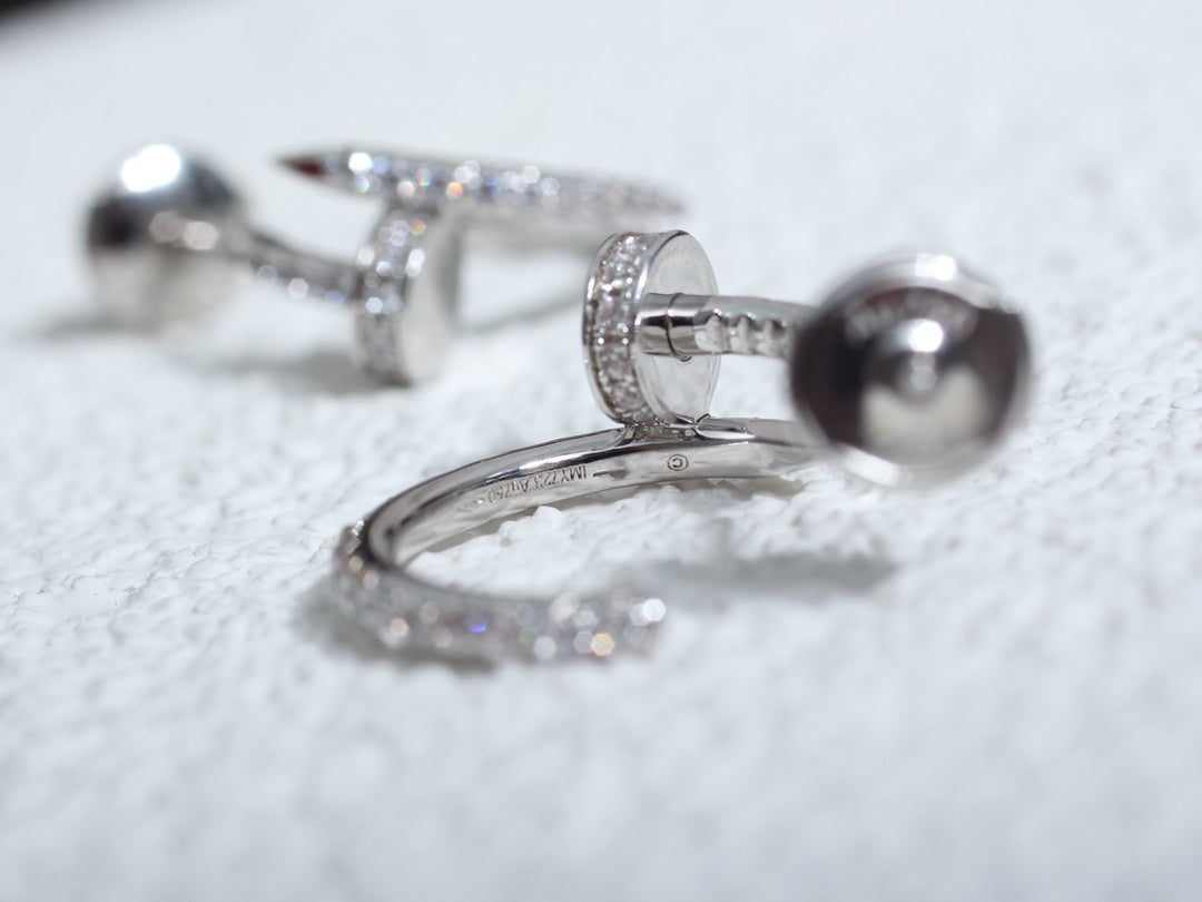 [Rosla]JUSTE EARRINGS 12.75MM SILVER DIAMOND