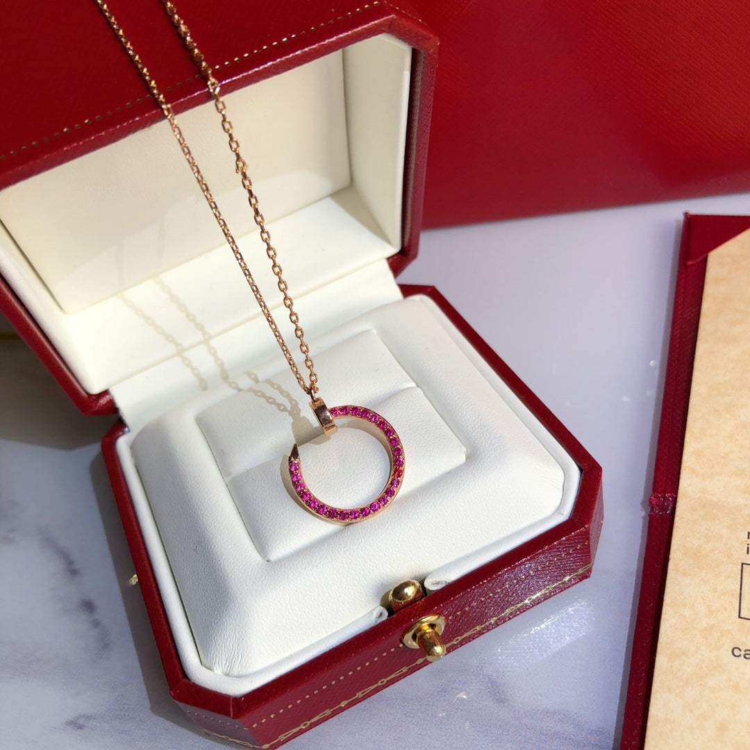 [Rosla]JUSTE NECKLACE RED FULL DIAMONDS