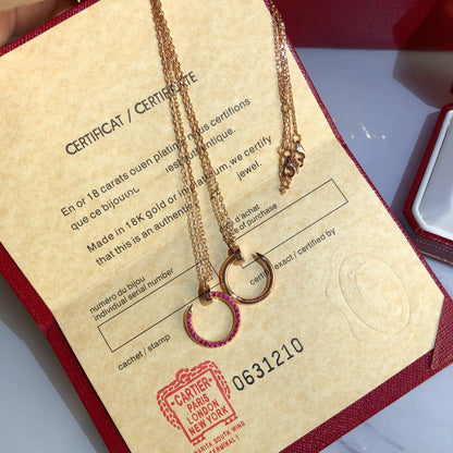 [Rosla]JUSTE NECKLACE RED FULL DIAMONDS
