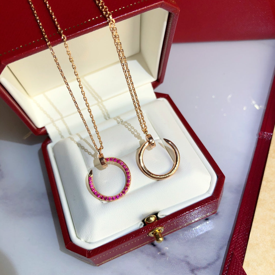 [Rosla]JUSTE NECKLACE GOLD RED DIAMONDS