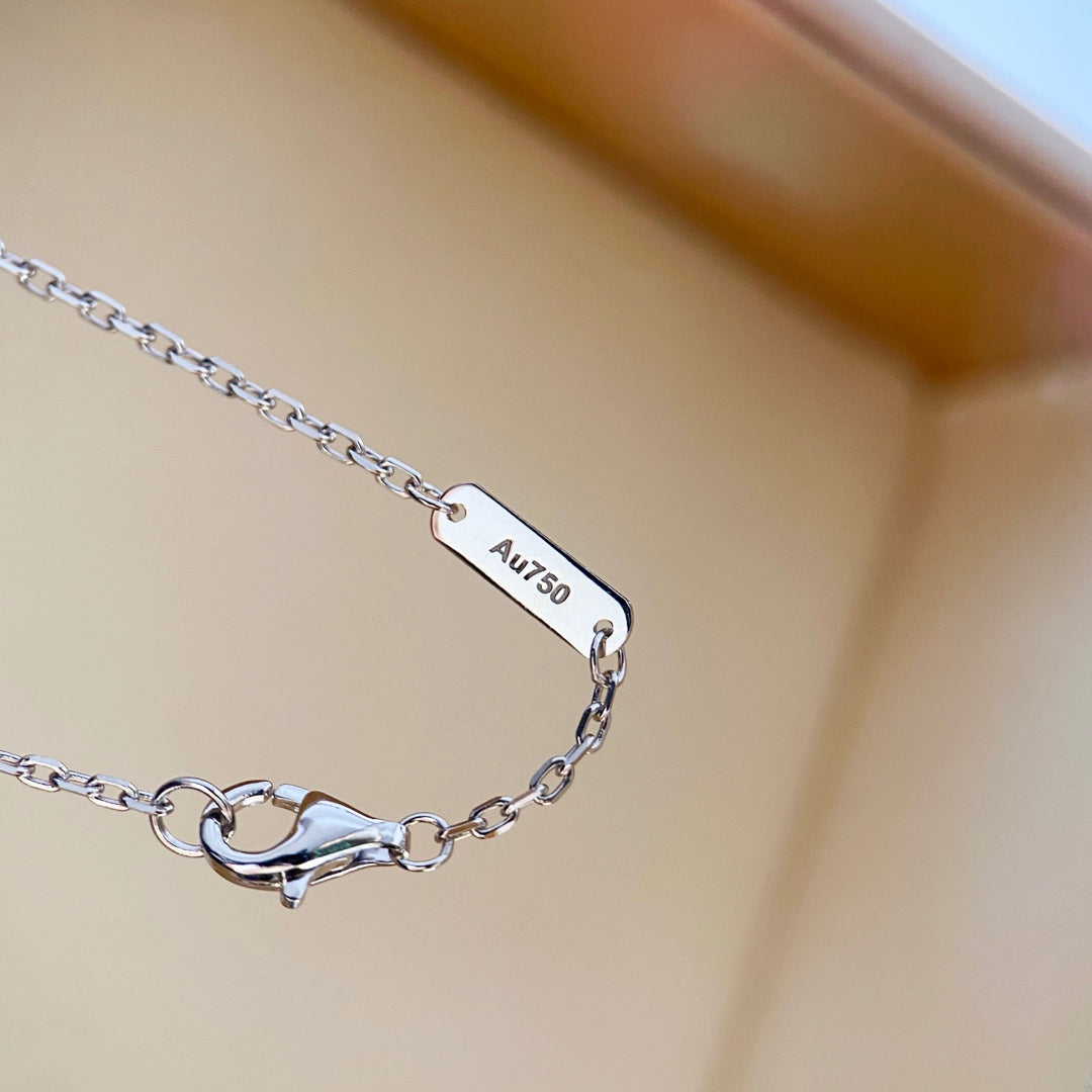 [Rosla]CLOVER DIAMOND NECKLACE SILVER