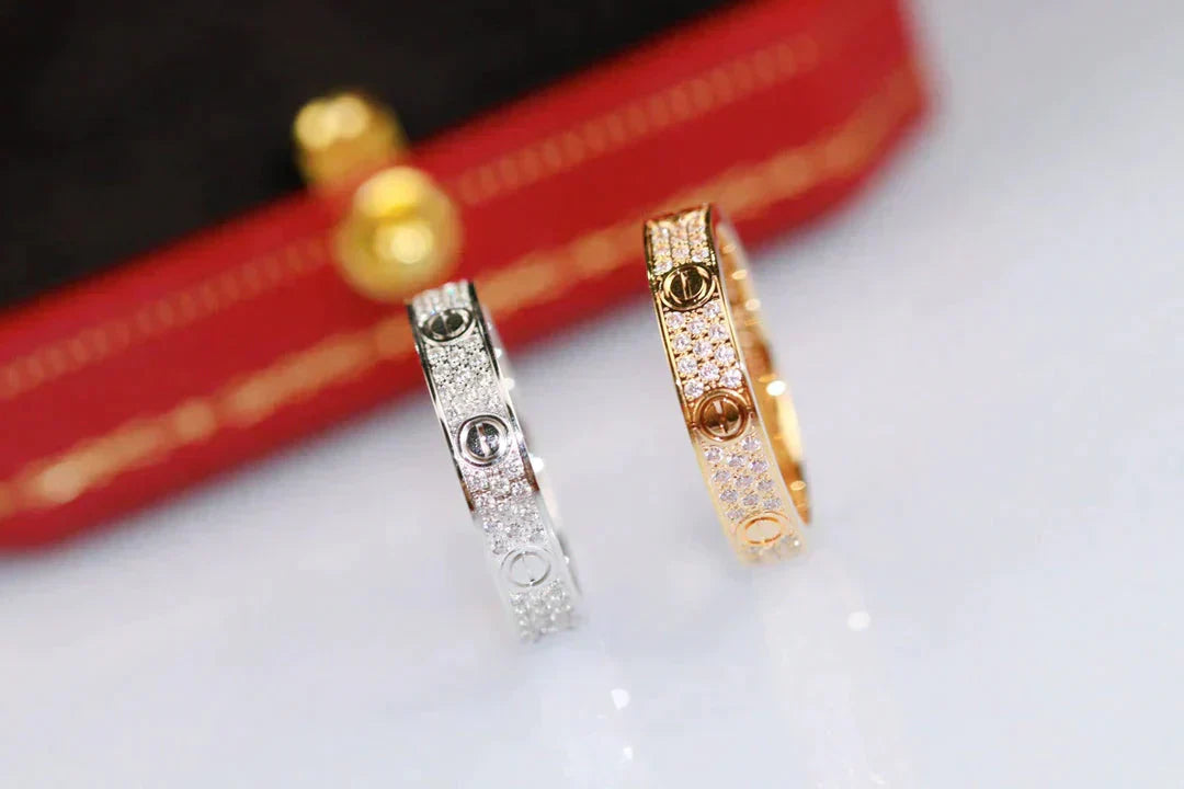 [Rosla]LOVE RING 3.6MM DIAMOND PAVED