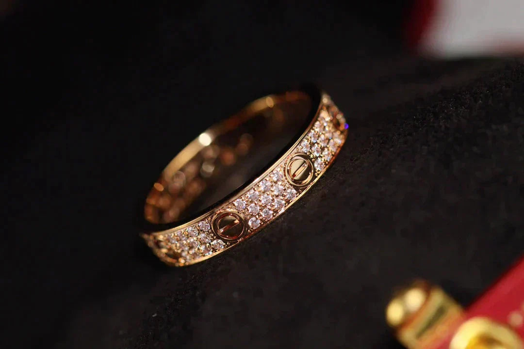 [Rosla]LOVE RING 3.6MM DIAMOND PAVED