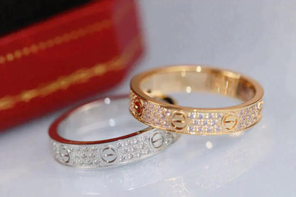 [Rosla]LOVE RING 3.6MM DIAMOND PAVED