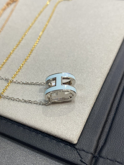 [Rosla]POP H LIGHT BLUE NECKLACE