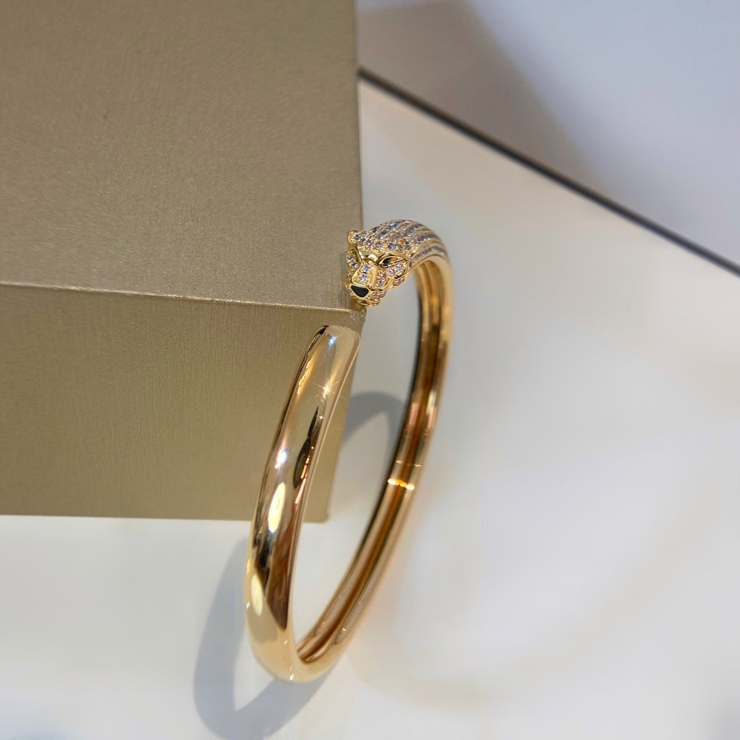 [Rosla]PANTHERE GOLD DIAMOND OPEN BRACELET