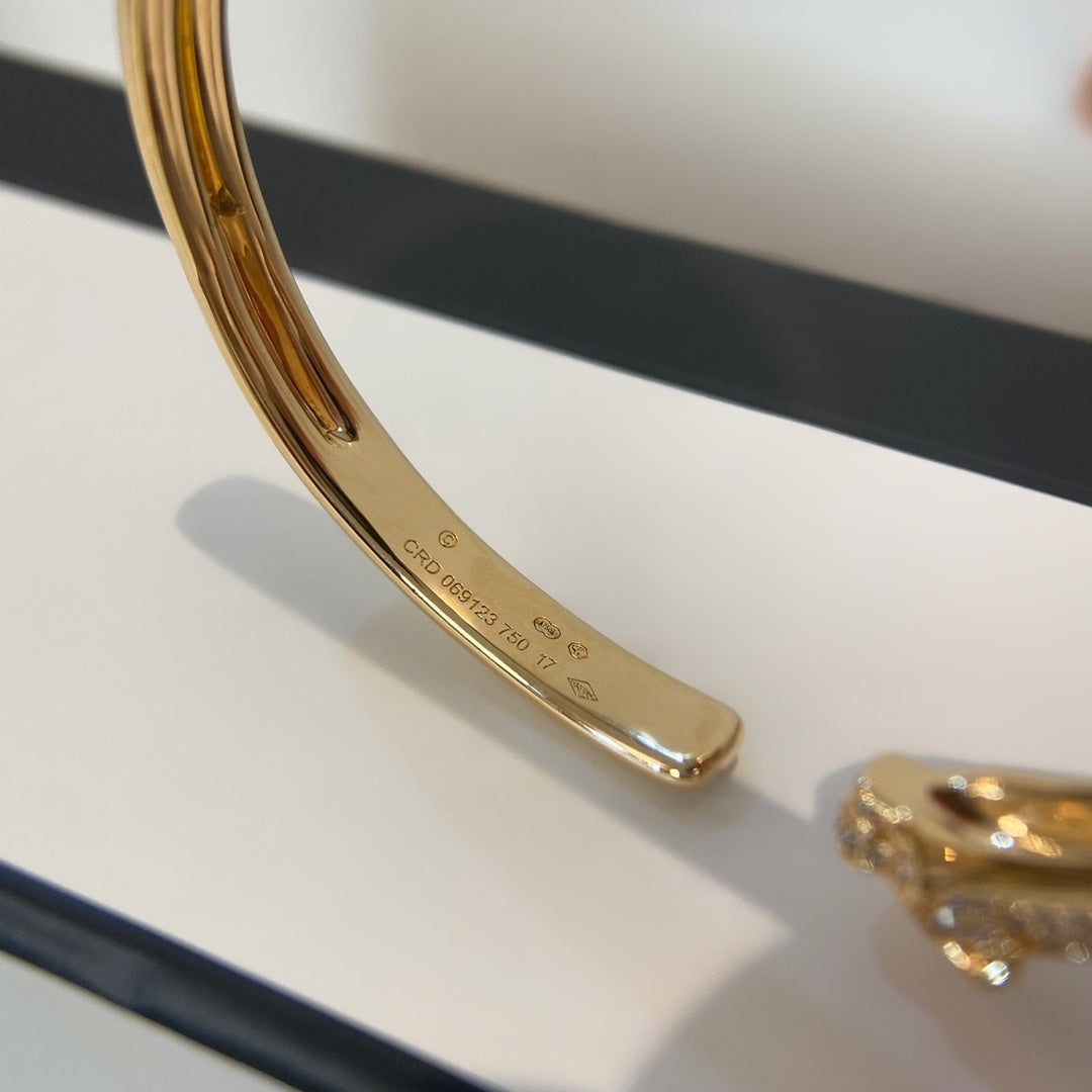 [Rosla]PANTHERE GOLD DIAMOND OPEN BRACELET