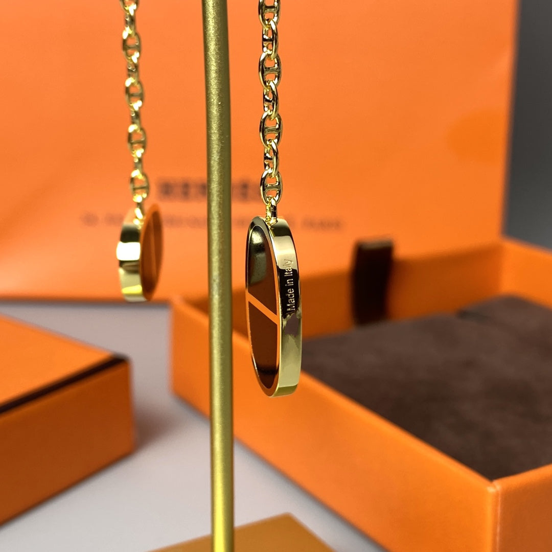 [Rosla]CHAINE VERSO BLACK CERAMIC EARRINGS