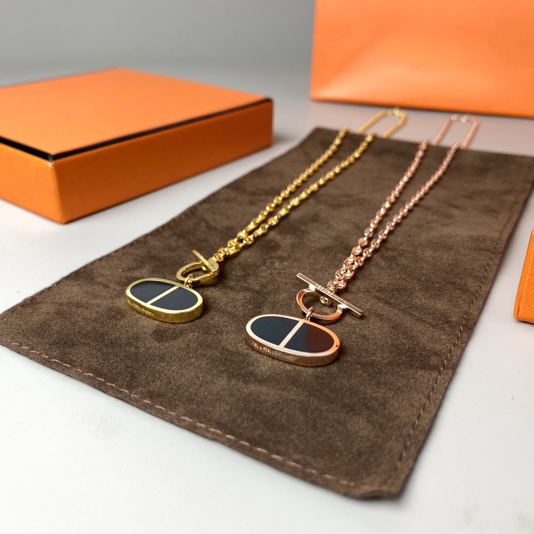 [Rosla]CHAINE VERSO BLACK CERAMIC NECKLACE
