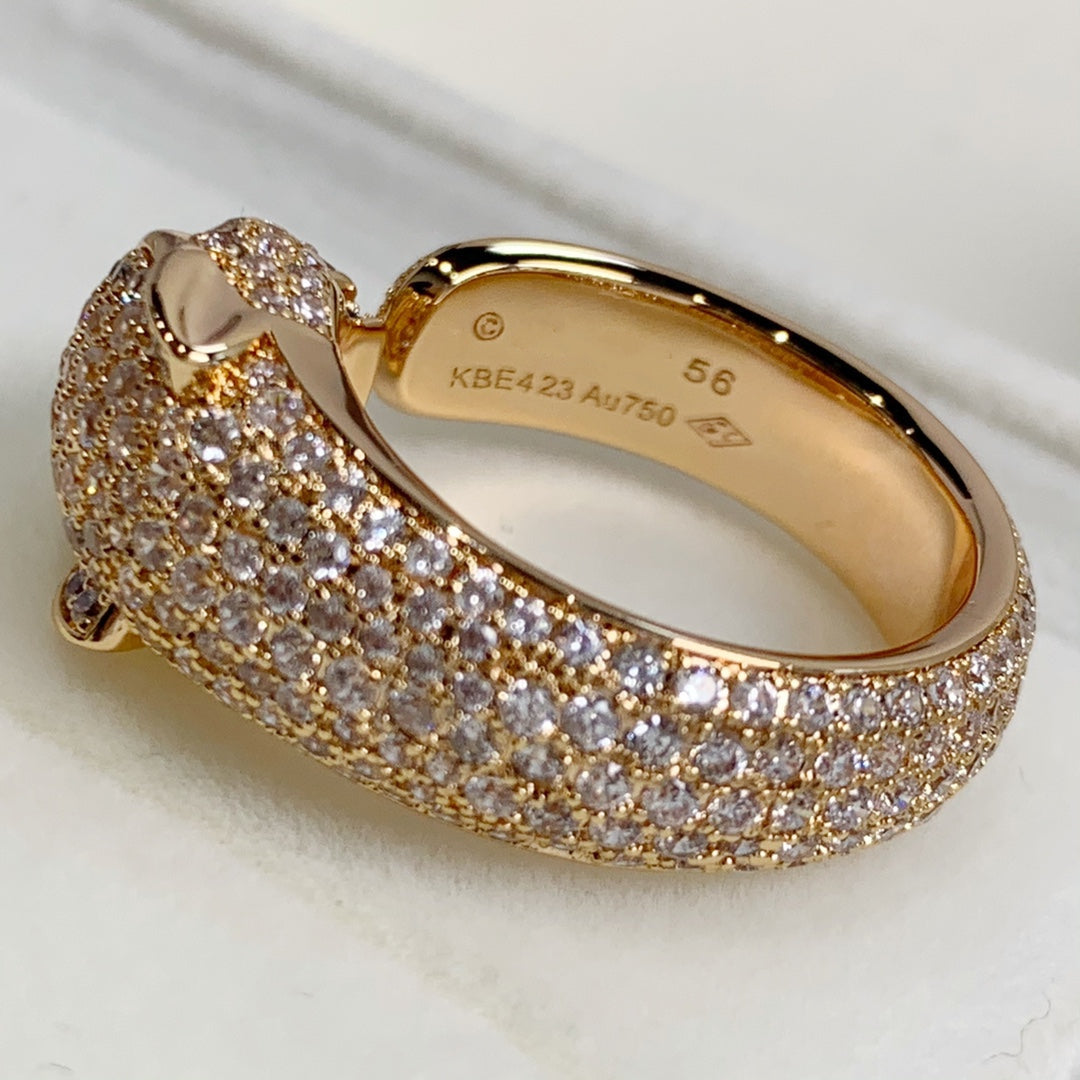 [Rosla]PANTHERE PINK GOLD DIAMOND RING