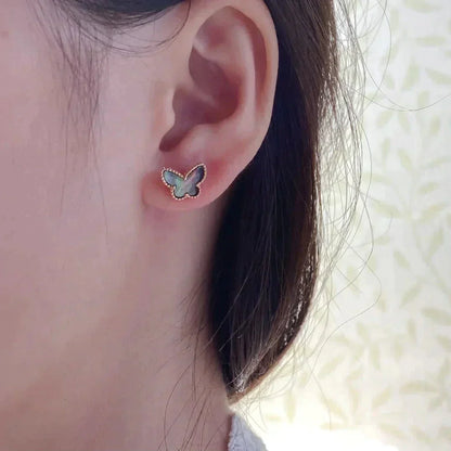[Rosla]BUTTERFLY DARK MOP  EARRINGS