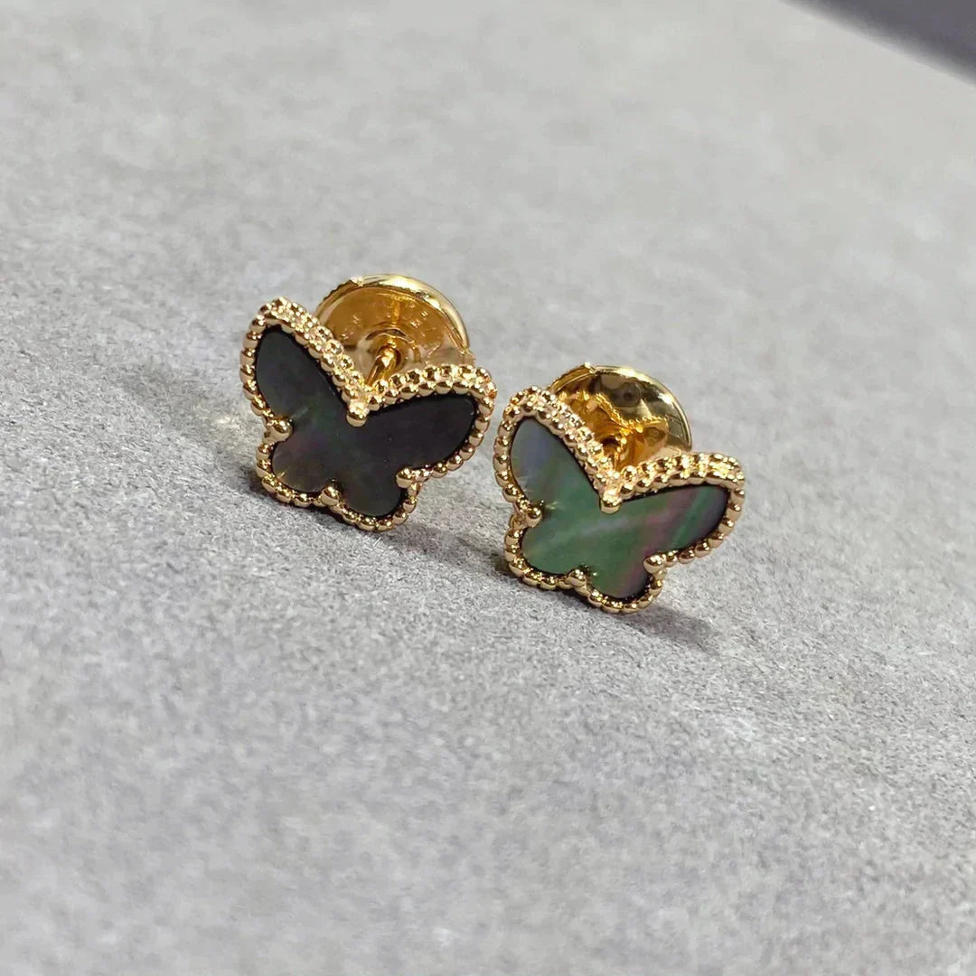 [Rosla]BUTTERFLY DARK MOP  EARRINGS