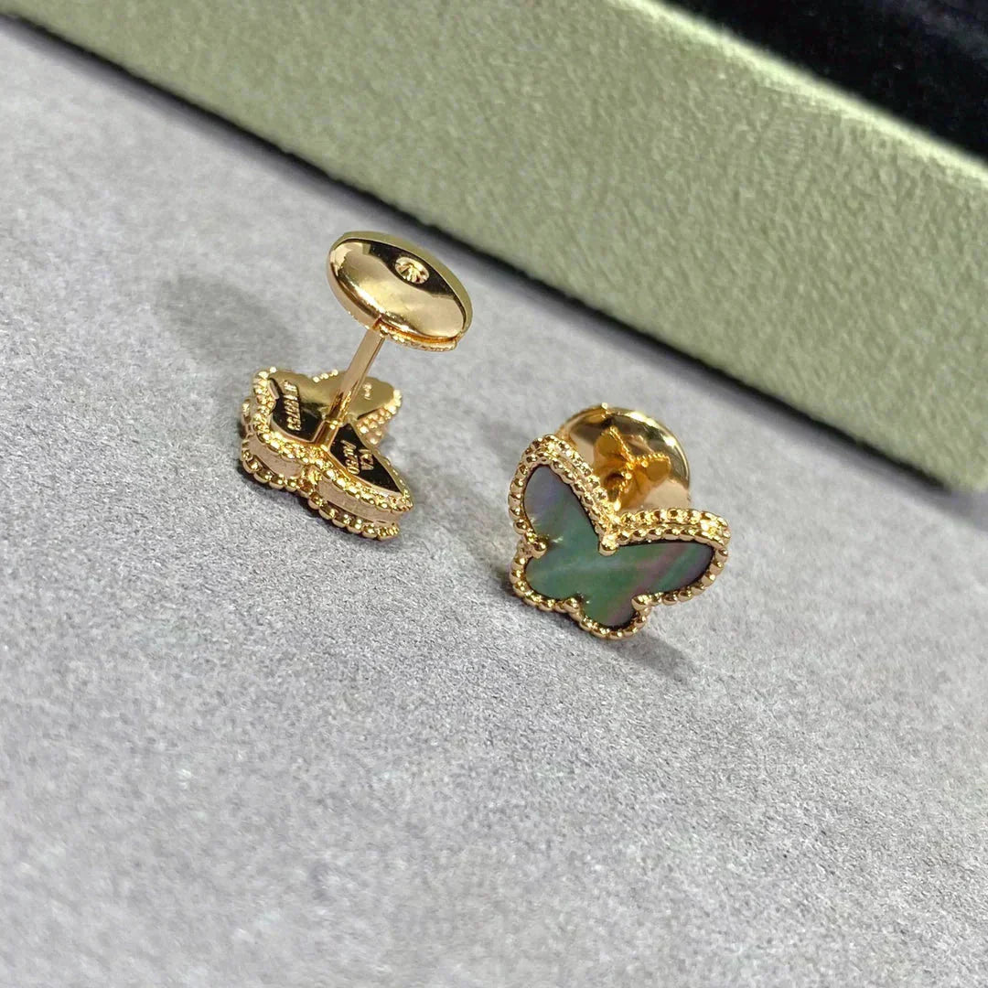 [Rosla]BUTTERFLY DARK MOP  EARRINGS