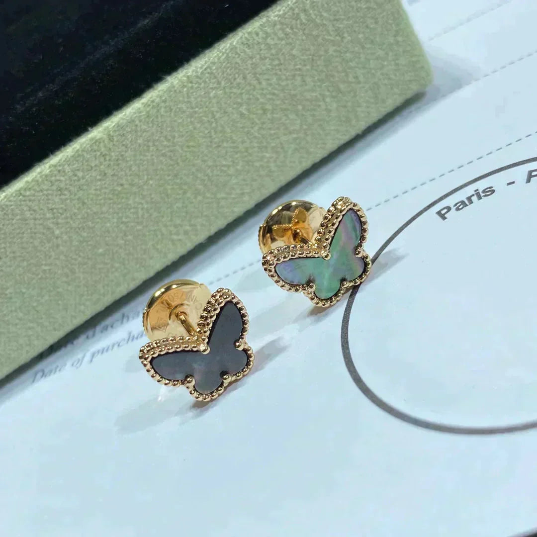[Rosla]BUTTERFLY DARK MOP  EARRINGS