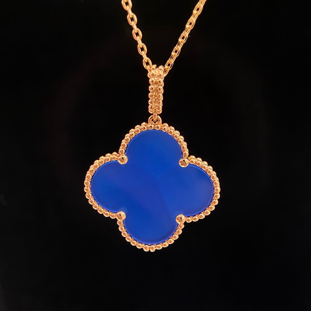 [Rosla]CLOVER 25MM NECKLACE TURQUOISE ROSE GOLD