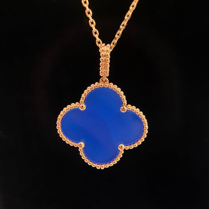 [Rosla]CLOVER 25MM NECKLACE TURQUOISE ROSE GOLD