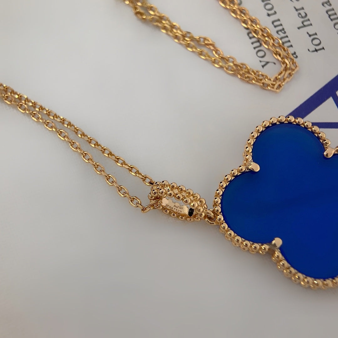 [Rosla]CLOVER 25MM NECKLACE TURQUOISE ROSE GOLD